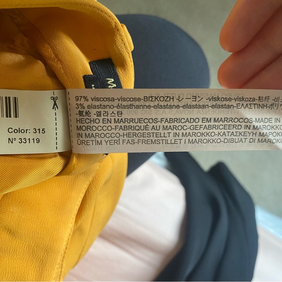 NWT Massimo Dutti Golden Yellow Slim Trouser Pants - Picture 4 of 6